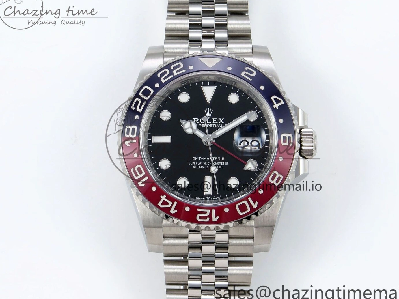 MiroTime 0206 SportInspired GMT-Master II 126710 BLRO Blue Red Ceramic Clean Factory Best Edition on Jubilee Bracelet DD3285 CHS V 1540